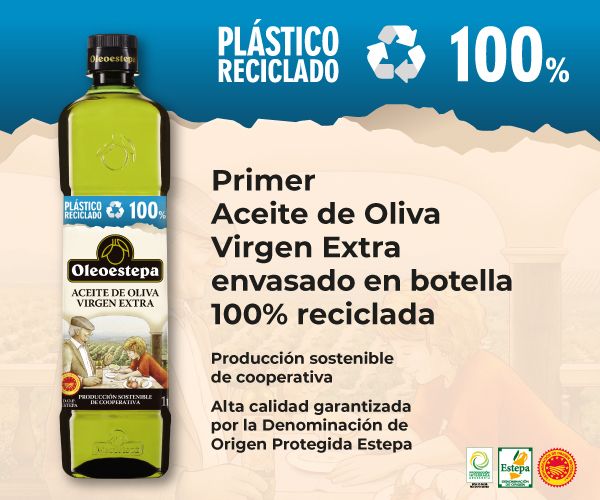 Oleoestepa lanza el primer aceite de oliva virgen extra en botella fabricada íntegramente con plástico reciclado