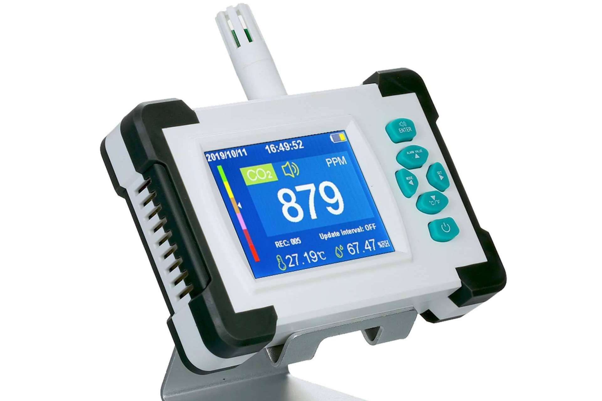Protect Soiart Distribución ofrece un Medidor/Detector de CO2 de la marca Dioxcare para medir la calidad del aire en tiempo real