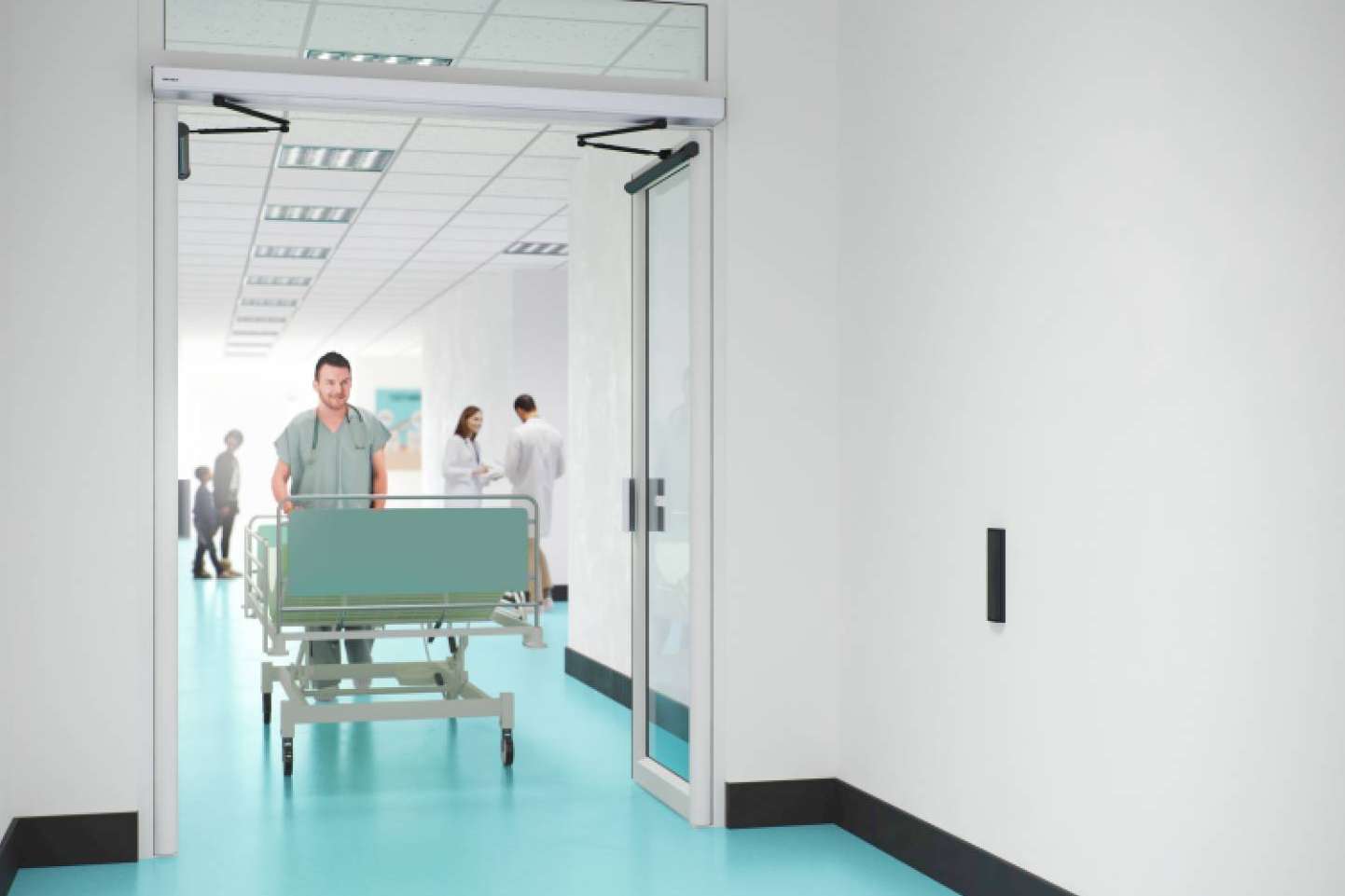 ASSA ABLOY ofrece puertas automáticas, peatonales e industriales para el sector sanitario