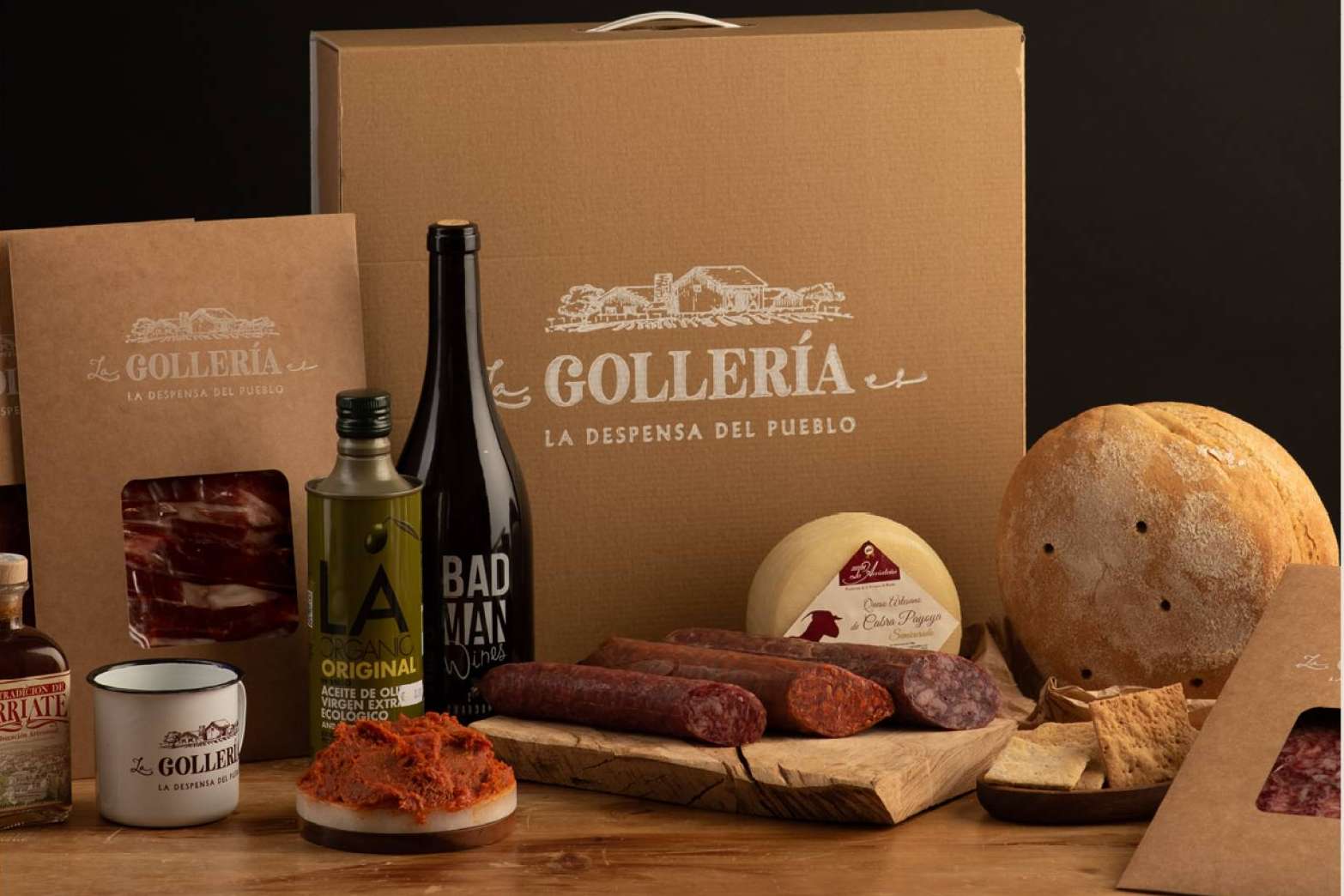 Las cestas de Navidad de La Gollería con productos artesanos de la Serranía de Ronda