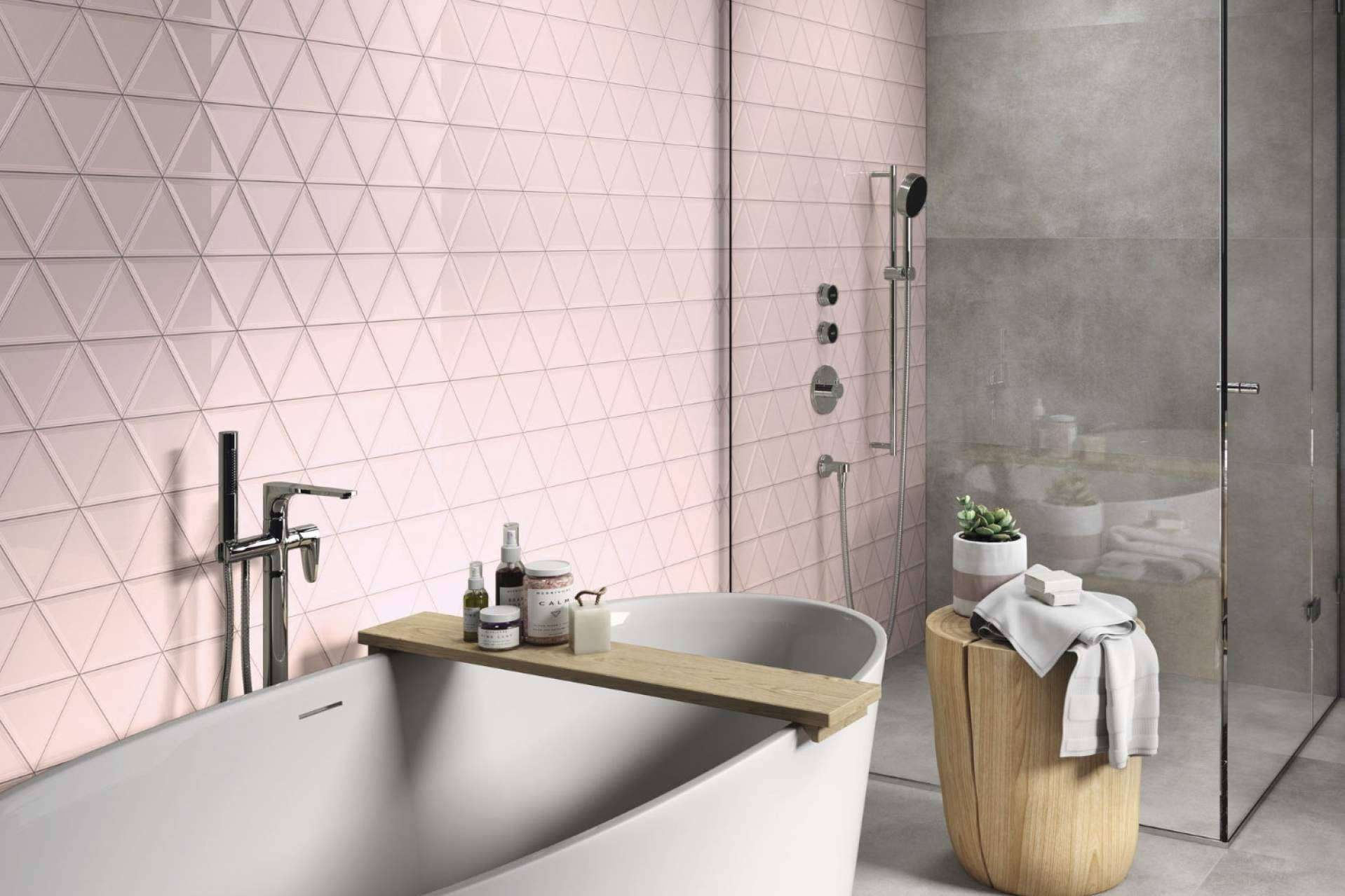 Atreverse a instalar azulejos rosas en cocinas y baños