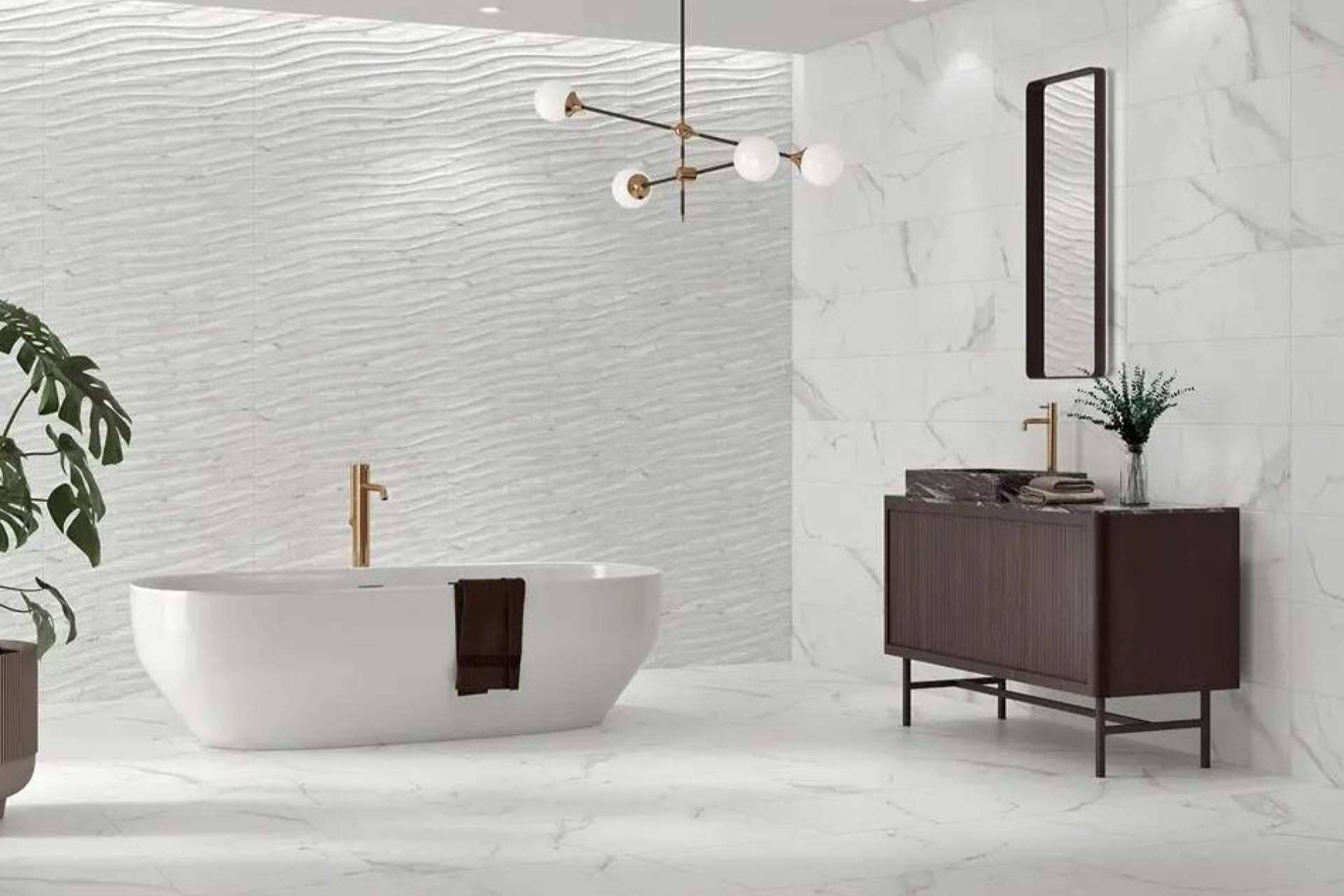 Un espacio deslumbrante y funcional con el uso de azulejos para baño