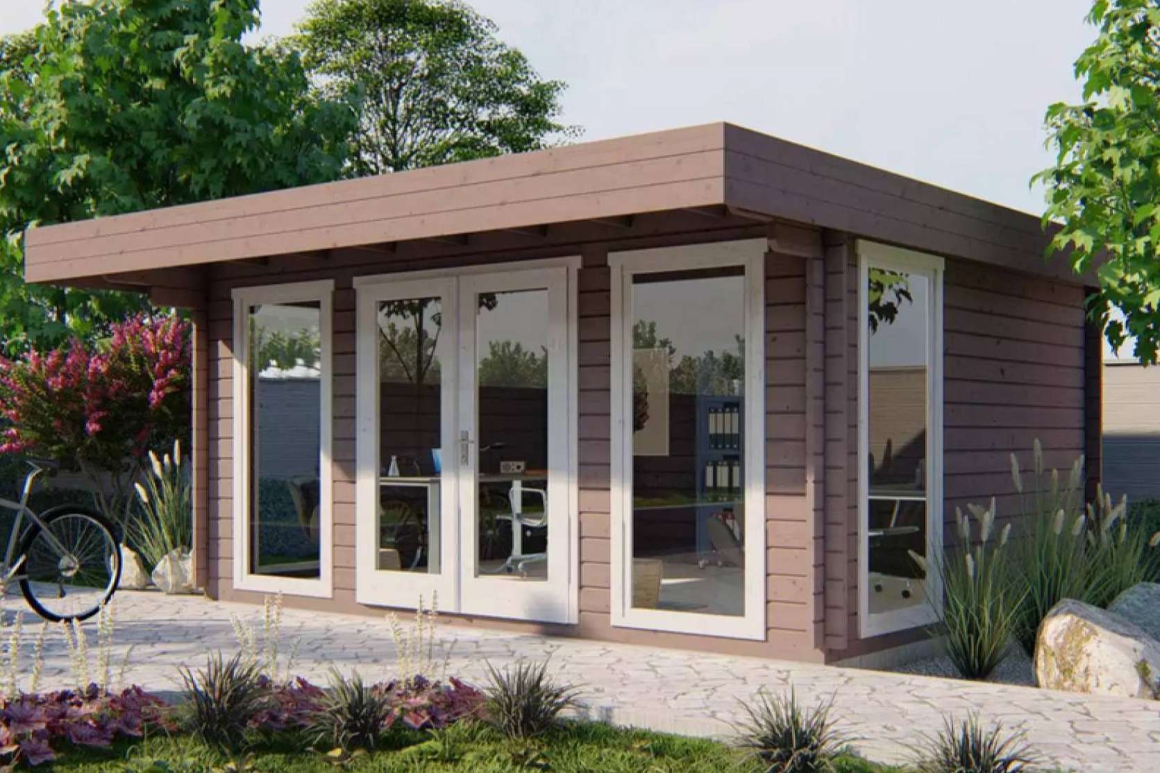 Casas de madera modernas con techos planos en HobyCasa