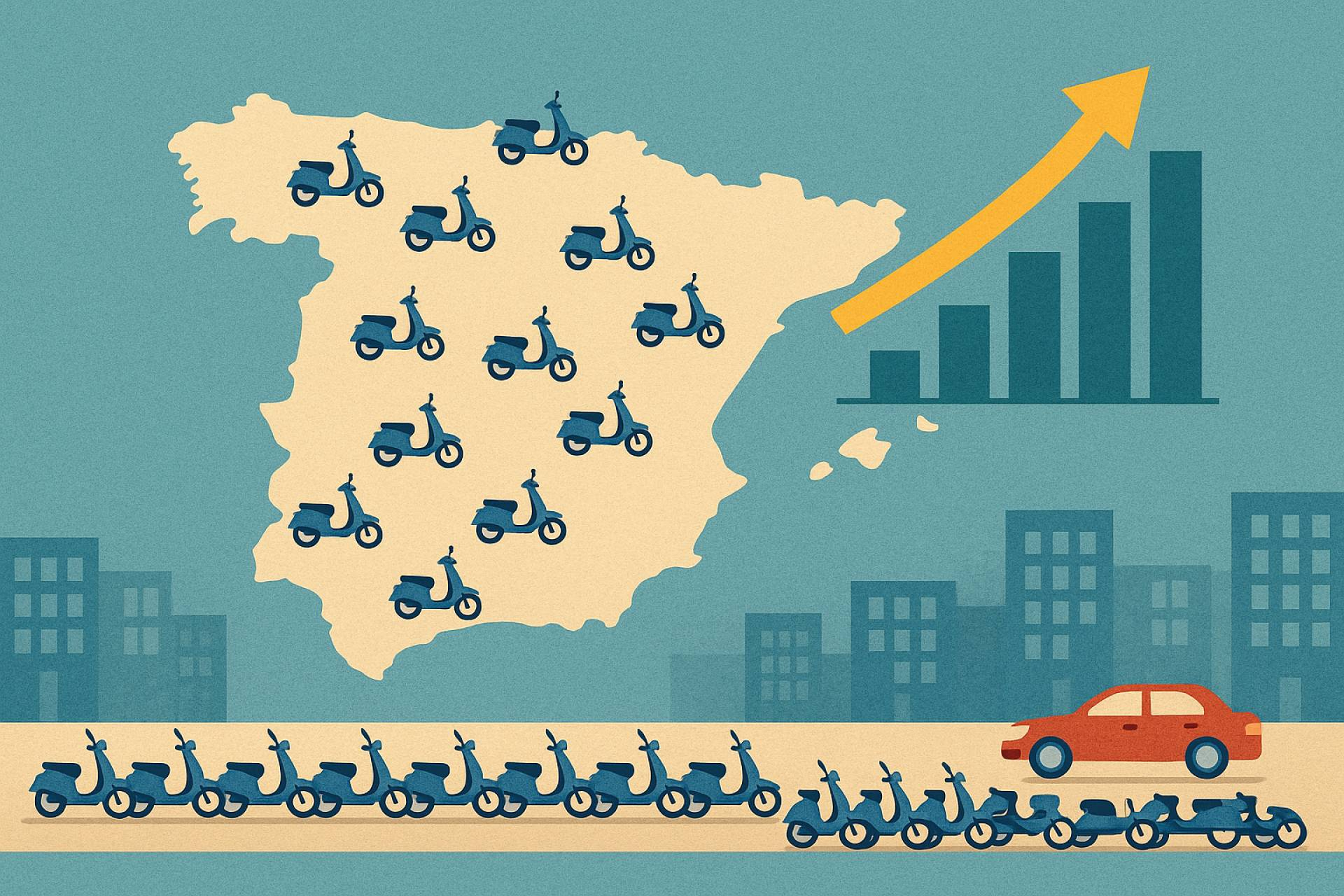 Crece el uso de la moto en entornos urbanos como respuesta al alza del coste de vida en España